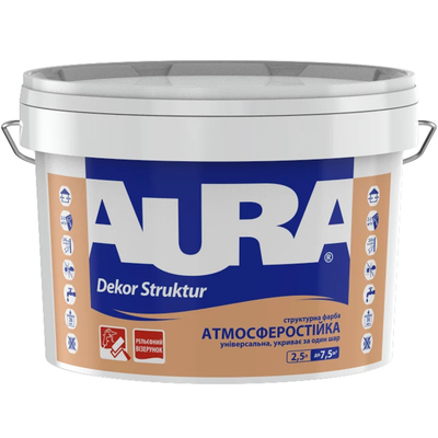 Акрилова структурна фарба Aura Dekor Struktur 2.5л ADS-3 фото