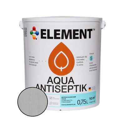 Антисептик для дерева Element Aqua Antiseptik білий 0.75л EAAW750 фото